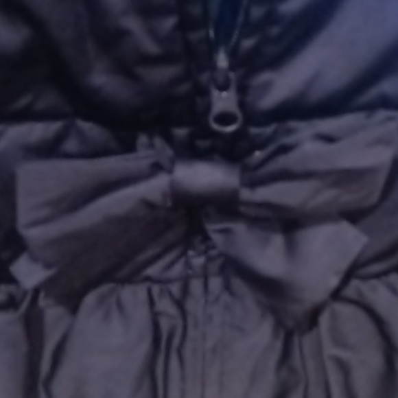 NWOT Lilly Pulitzer navy quilted floral print lining puffer vest w bow Sz Large - Picture 5 of 6